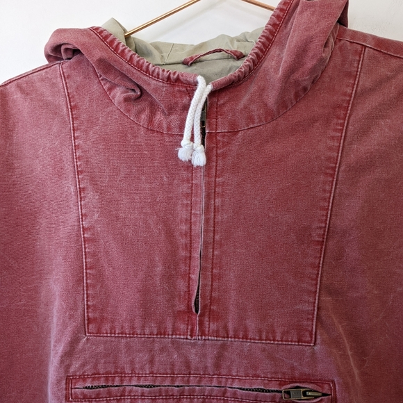 Vintage 90s/Y2K Anorak Distressed Wash Quarter Zip Pull Over Jacket - Picture 5 of 11